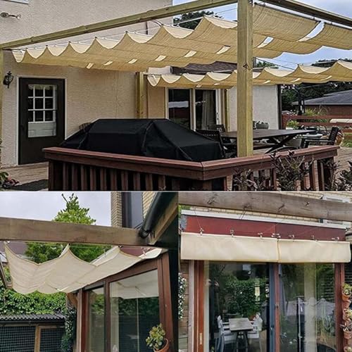 Tenda parasole per gazebo da terrazza, copertura retrattile con protezione UV con kit di montaggio, tenda da esterno impermeabile, copertura per pergola