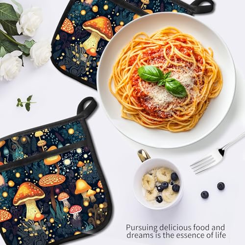 Agarraderas para cocina con diseño de hongo para decorar y proteger tus mesas de ollas calientes 4