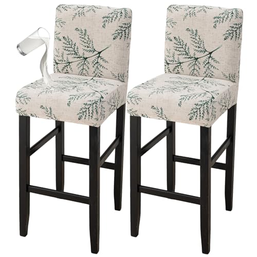 Image of Bar Stool Covers Counter Chair Slipcovers Set of 2,Color 05 | Stretch Barstool Seat Covers,Washable Removable Pub Tall Stool Slipcover,Bar Chair Cover for Kitchen Dining Room Cafe