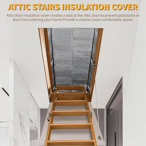 Dachboden Treppe Isolierung Abdeckung, 26,4 x 55,1 Feuerschutz Dachboden Abdeckung Treppe Isolator mit Reißverschluss, extra Dicke Isolator Tasche für Pull Down Stairs