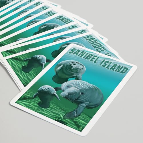 Sanibel Island Florida Manatíes Baraja de 52 Cartas Póker miniatura 5