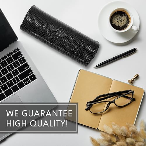 Image of Orsus Reading Glasses Hard Case, Premium PU Leather Horizontal Eyeglass Holder with Magnetic Closure for Women and Men