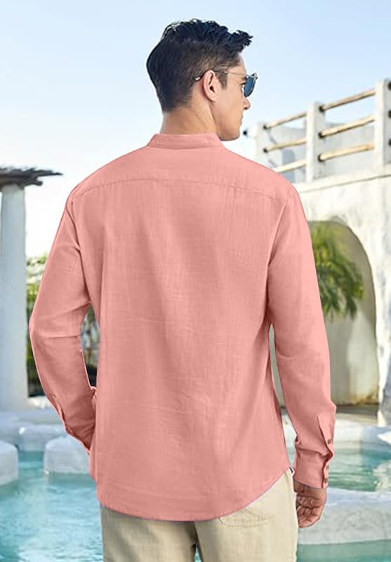 Image of Men's Printed Cotton Blend Short Kurta | Regular Fit Casual Kurta Shirt for Men with Mandarin Collar | Ethnic