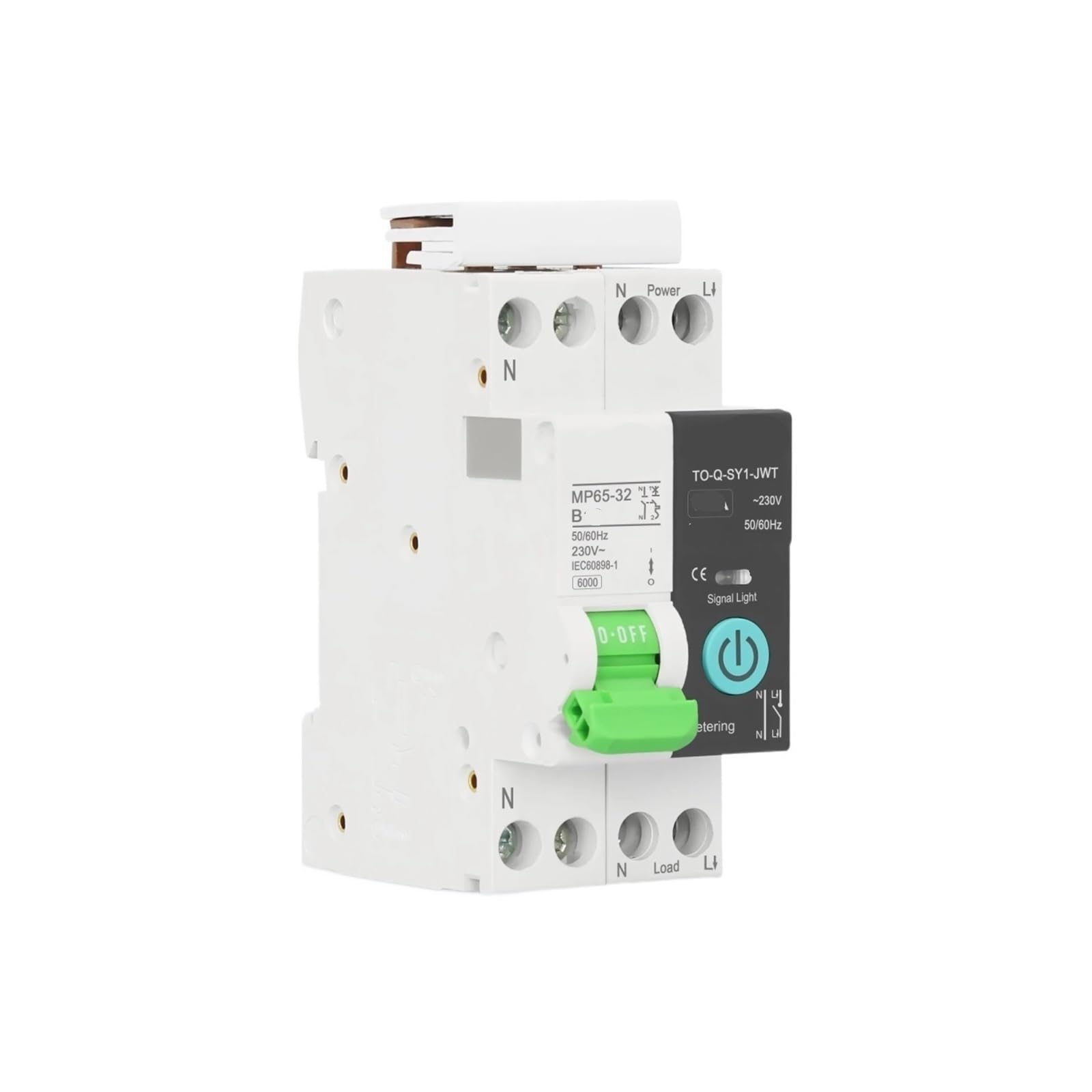 Disjoncteur de mesure 1P 32A Rail DIN compteur energie wattmetre tableau electrique