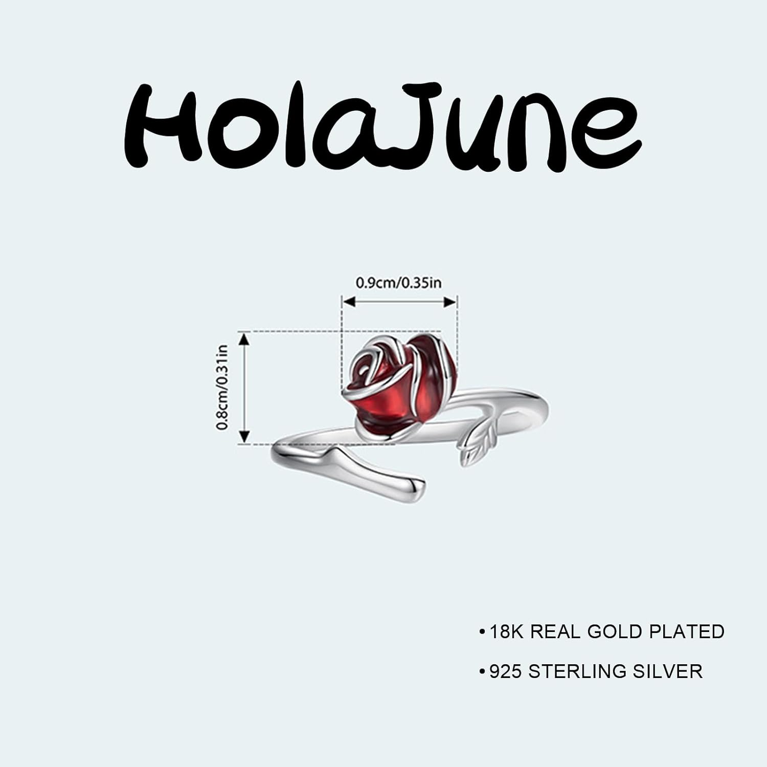 Valentine's Day Rose Flower Ring for Her 925 Sterling Silver Flower Ring Open Rings Valentine's Day Jewelry Gift for Women - Image 4