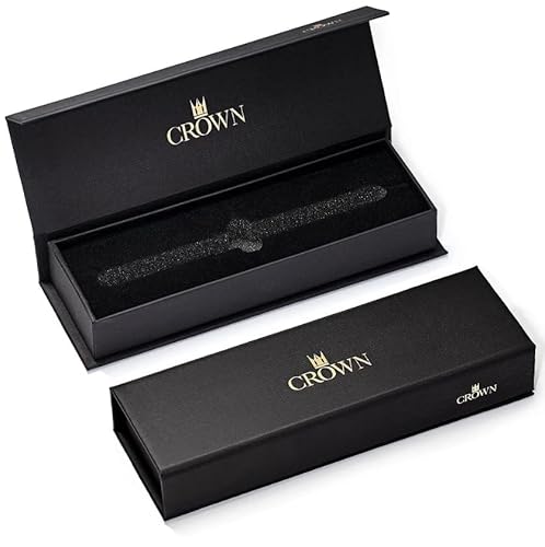 Caneta Tinteiro Crown Regent Preta Luxo Presente + Estojo Conversor Tinta e Capa de Veludo