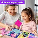 KRAFUN Craft Workshop Licorne & Trousse de sirène Âge 3+ | 10 Enveloppes 19 projets: licorne, sirène, princesse & Lama artisanat. 10 enveloppes & instructions pour les filles & bambins