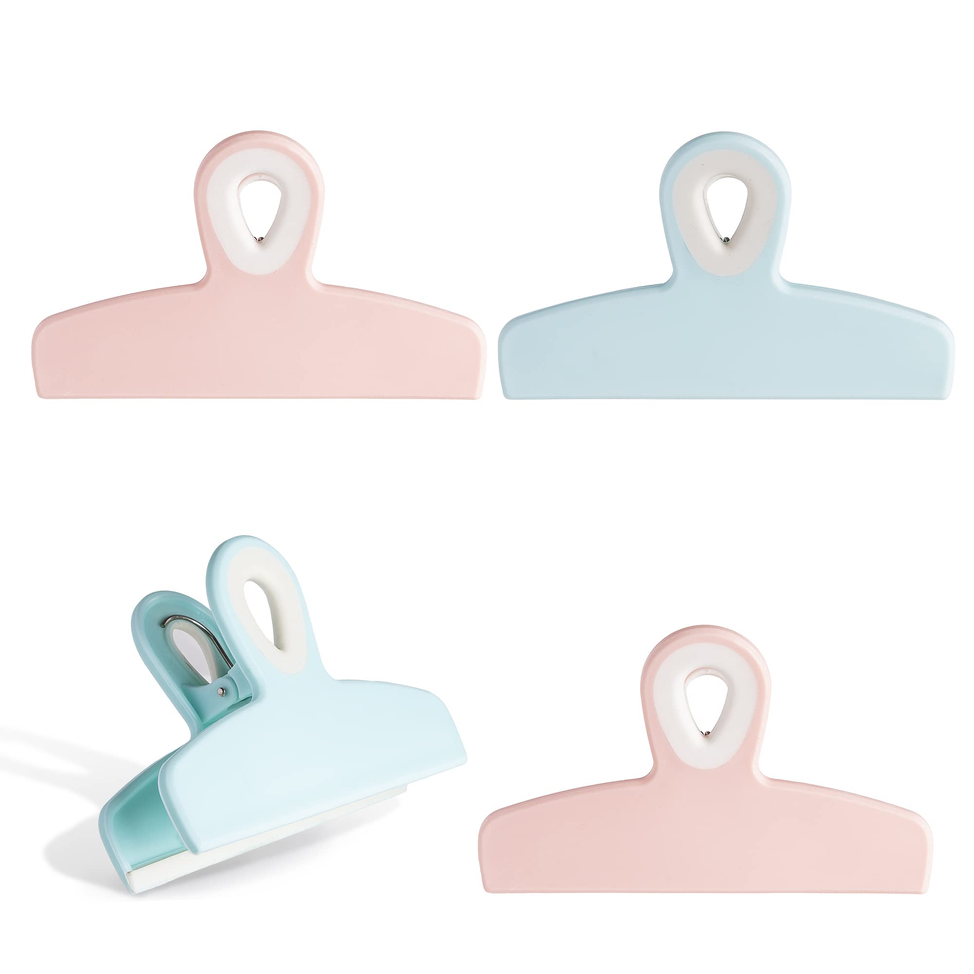 Photo 1 of COOK WITH COLOR Chip Bag Clips Set of 4- Food Clips, 5 Inches Heavy Duty Chip Clips, Large Bag Clips for Food Storage with Air Tight Seal Grip for Bread Bags, Snack Bags and Food Bags (Bright Colors) Bright Colors Pack of 4 Large Clips