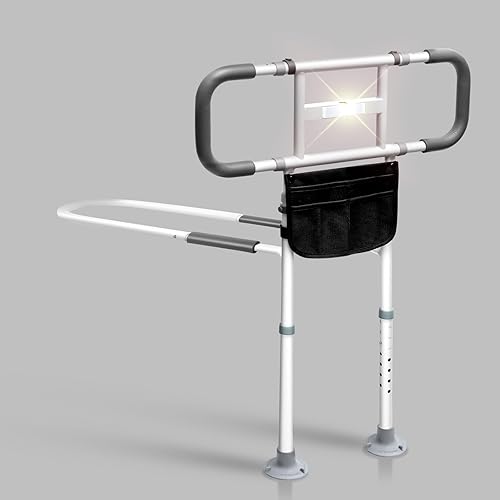 YEEGO DIRECT Rieles de cama para adultos mayores, altura ajustable, rieles de asistencia de cama para personas mayores con luz de movimiento,