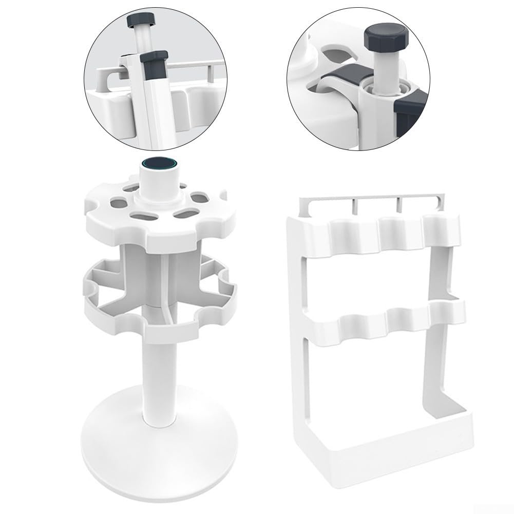 Soporte para pipetas de laboratorio, plástico ABS, ajustable, para micropipetas, forma trapezoidal, redondo, ahorra espacio, 31 x 17 cm (redondo)