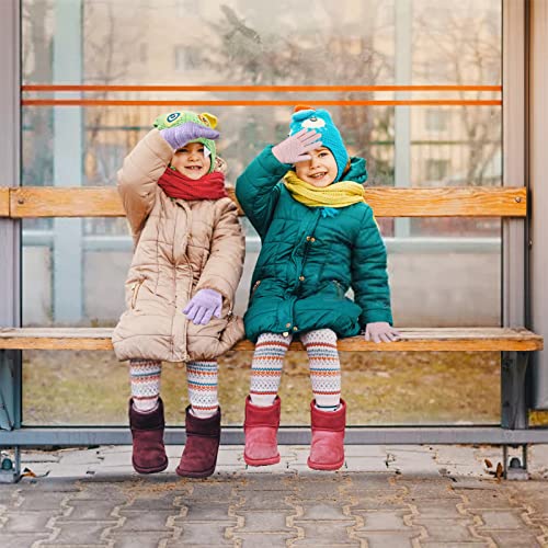 Kids Winter Gloves Toddler Knit Cotton Boys Girls Youth Warm Full Fingers Thermal Pink Purple Guantes Para Niños Gift For Children #TOP4