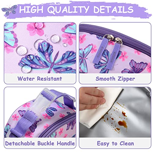 Ravuo Lunch Bag For Girls, Insulated Cute Butterfly Lunch Box With Strap And Bottle Holder Cooler Lunchbox Back To School Thermal Meal Tote Kit For Toddler #TOP2
