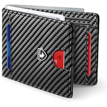 GSOIAX Slim Wallet for Men RFID Blocking Bifold Wallet Carbon Fiber Front Pocket Wallet with 11 Card Holder Minimalist Mens Wallet with Gift BoxCarbon Black