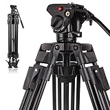 professional video camera bags laluminum legierungsaufbau für haltbarkeit und stabilität; abnehmbare rutschfeste gummifüße halten das stativ stabil, so dass sie in der freien natur auf unebenen straßen schießen.