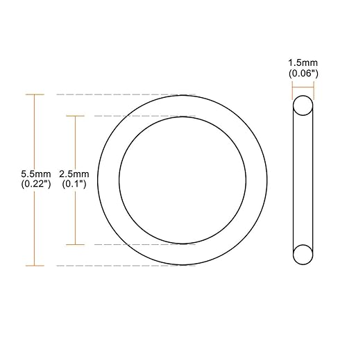 Miniatura 14 de Uxcell - Aros de silicona de 4-9.5 mm de diámetro exterior, de 1-6.5 mm de diámetro interior, 1.5 mm de ancho, junta de sellado de color blanco, 20