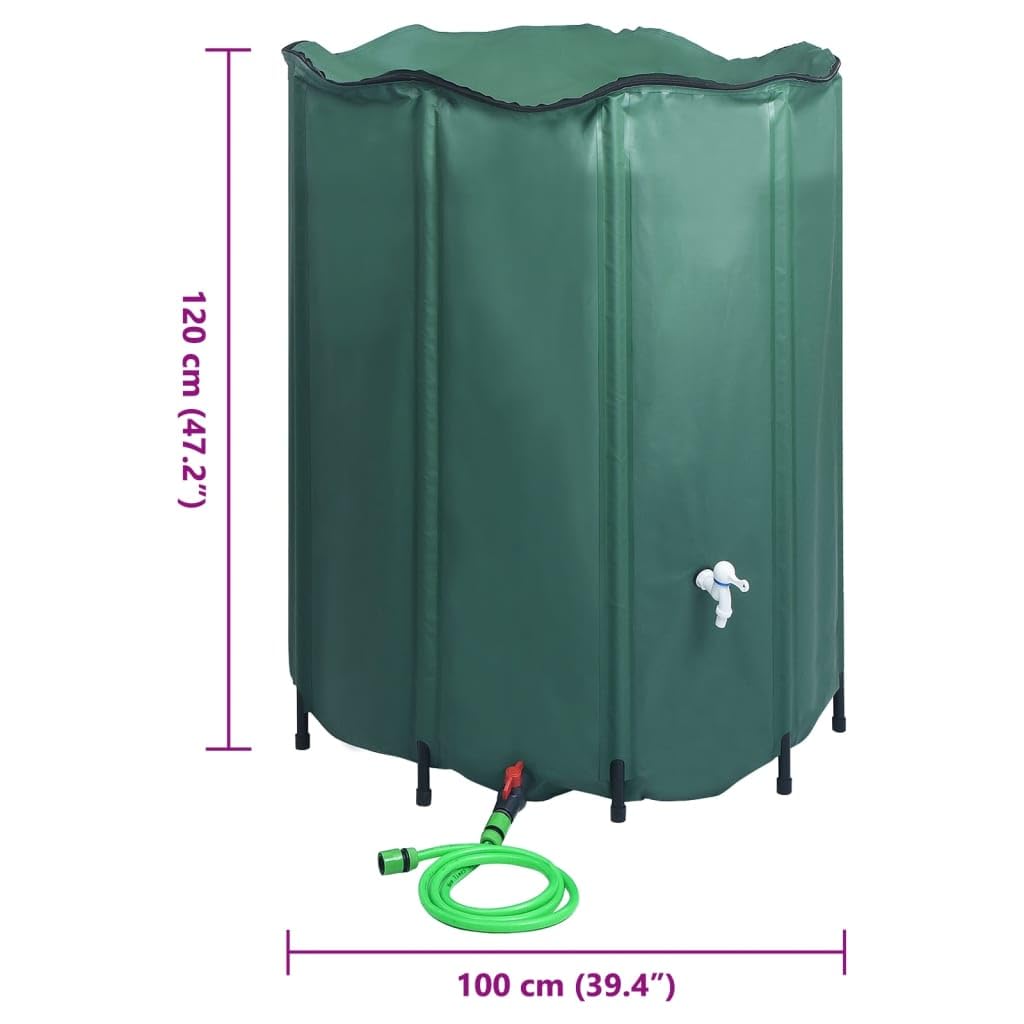 Récupérateur Eau de Pluie Pliable, Réservoir d'eau Cuve a Eau avec Robinet 1000 L
