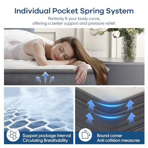 12 inch King Mattress, Mixed Memory Foam Box Mattress, Independent Bagged Spring, Sports Isolation, deep Sleep