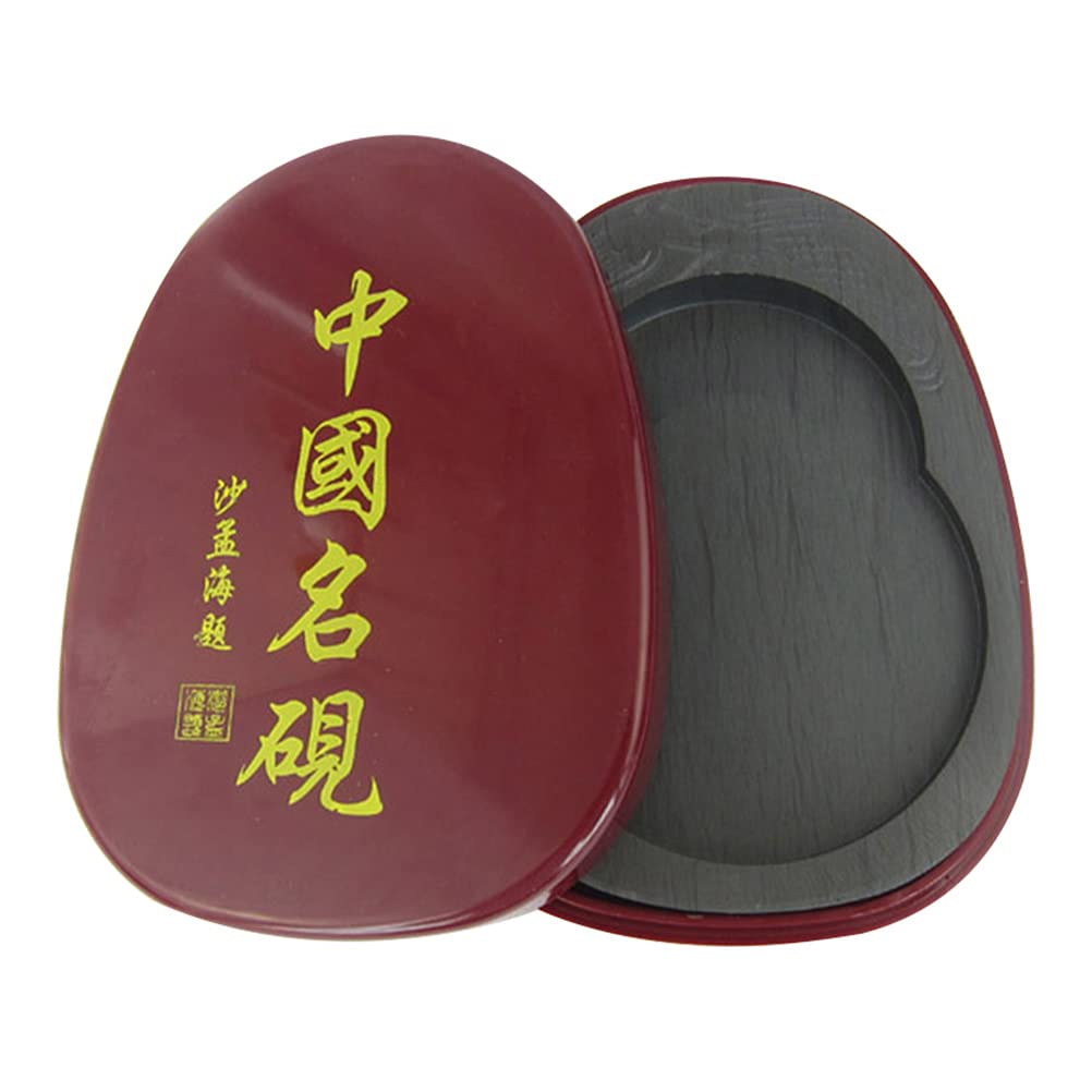 Pierre à Encre de Calligraphie Chinoise Couvercle, Facile à Transporter et Lavable, Accessoire Traditionnel pour Peinture et Calligraphie pour Étudiants et Enseignants