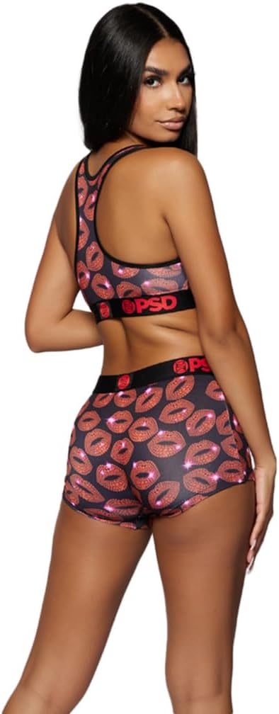 PSD Women's Iced Lips Racerback Sports Bra for Women, Comfortable Exercise Bras for Women, Ideal for Yoga and Gym Workouts