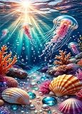 Puzzle 150 Piezas Medusas Coral, 35x25 cm, Juego Educativo, Reto Creativo, Rompecabezas Imposible, Puzzles 150 Piezas Adultos