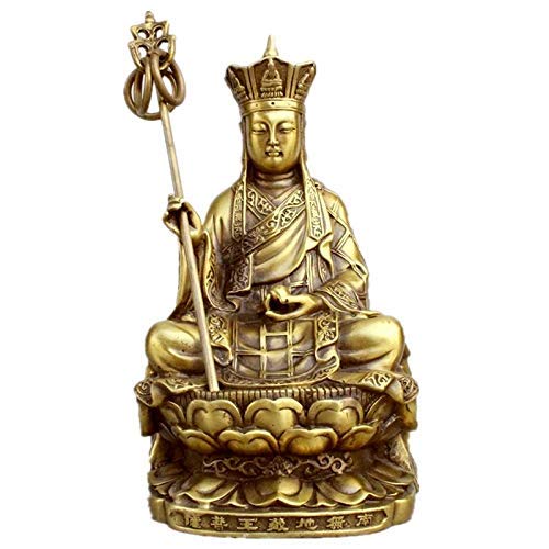Bouddha Roi en cuivre pur : statue bronze décoration maison et objet feng shui