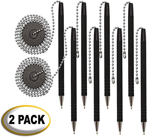 Pack de 8 bolígrafos seguros con cadena y soporte adhesivo miniatura 5