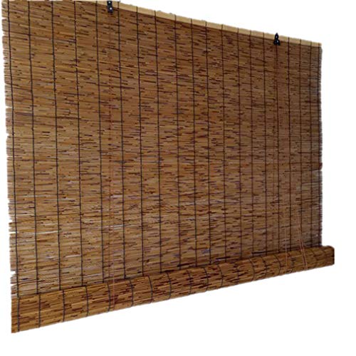 Geovne Cortina de Paja,Cortinas de Caña,Estor Enrollable de Bambú Natural,Antiséptico, Anti-Moho,Ecological Sunshade Partition Curtain,Interiores/Exteriores, Personalizables (120x140cm/47x55in)