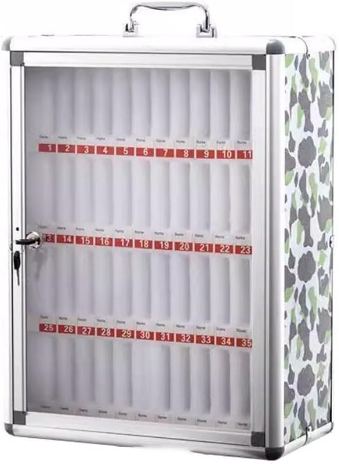 Phone Storage Cabinet Wall-Mounted Large Capacity 12~60 Places Mobile Phone Locker School Mobile Phone Unified Management Box Protect Cell Phone Box,Silver-12 Bits