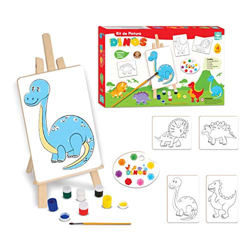 Nig Brinquedos Kit de Pintura Infantil com Cavalete Dinossauro