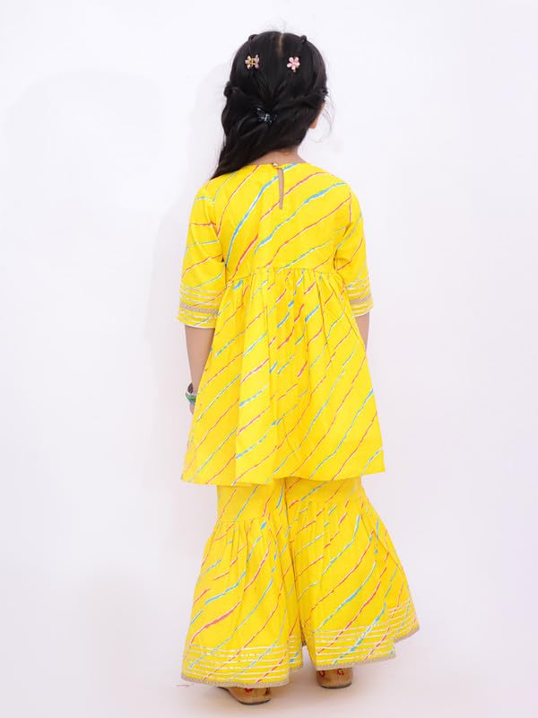 Image of LITTLE GINNIE Girls Kurta Sharara Set | Traditional Ethnic Wear for Kids