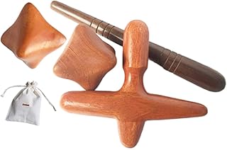Cozinest Reflexology Traditional Wooden Thai Massager Tools Full Body Foot Stick Hook Back Spa Face Gua Sha Therapy Trigger Point Massage Tool Relieve Shoulder Pain Wood (Set of Foot & Hand Therapy)