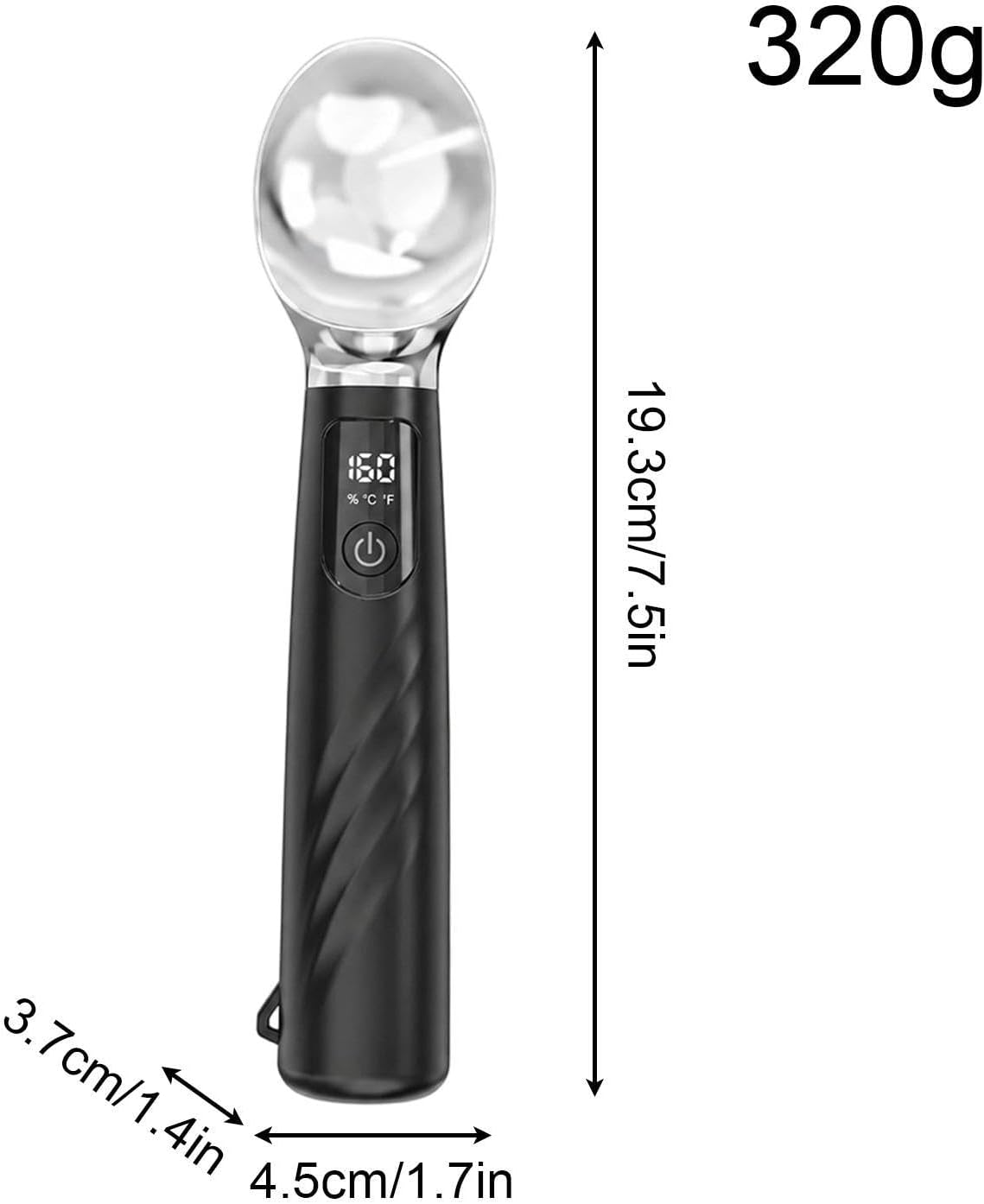Electric Ice Cream Scoop | with Removable Battery Rechargeable Scooper - Electric Heated Ice Cream Scoop with LED Display - for Yogurt Sorbet Cupcake Bar Home Chef Serving