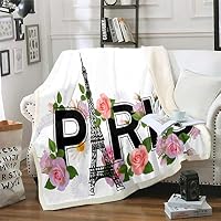 Loussiesd - Coperta in pile con motivo floreale a papavero