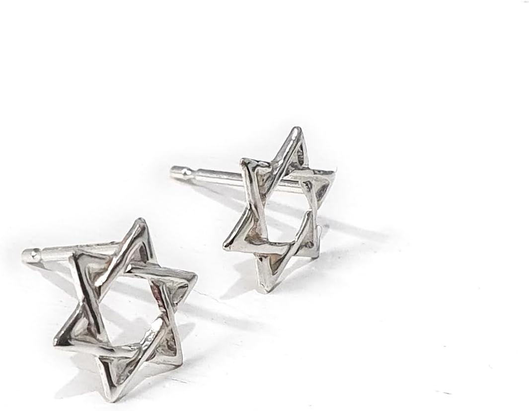 Star of David Earrings Tiny Studs Gold Filled or Sterling Silver 925 Dainty 7mm Earrings
