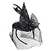 Widmann 9369S - Mini cappello da strega con piume e velo, per feste a tema, carnevale e Halloween, nero