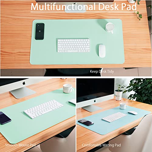 Protetor de mesa de couro PVC com cinto de armazenamento, tapete de mesa de escritório multifunciona