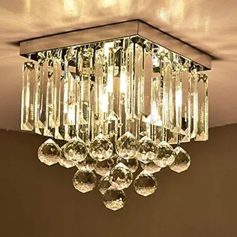 LUMINA Plus Led Crystal Modern Chandeliers Lighting Led Ceiling Light Pendant Bulb Light Fixture, 30Cm Diameter and Height :25cm (Transparent)