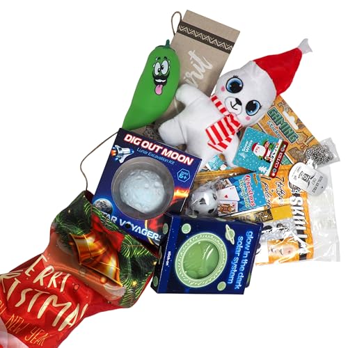 Boys Pre Filled Christmas Stocking Stuffed With 12 Novelties & Gifts