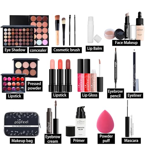 All in One Make Up Set, Make-up Sets, Schminke Set für Frauen, Makeup Set Starter Kit Kosmetik Schmink Set mit Lidschatten Palette, Lippenstift, Eyeliner, Mascara, Pinsel Für Frauen Mädchen – Bild 3