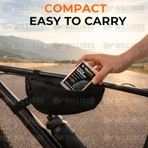 Image of WILLIBEE 15 Pcs Cycle Puncture Repair Kit for Bicycle Inner Tubes | Bike Tire Repair Patch Kit | Portable Cycle Puncher Kit for Tube Tyre
