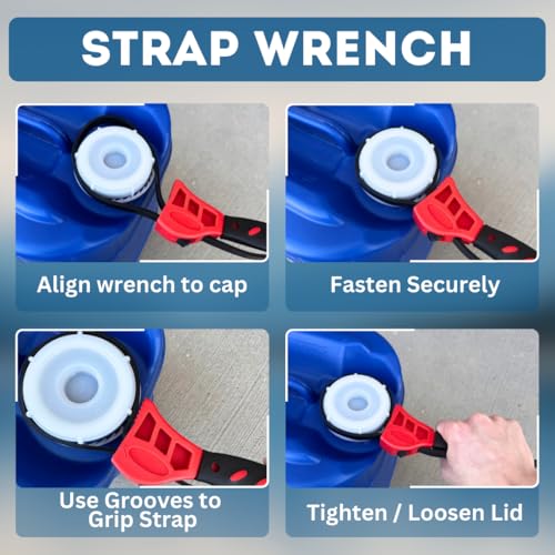 5-Gallon Stackable Water Storage Containers, Water Treatment,5 Gallons Each w/Lids + Spigot, Easy Fill, Survial Supply Emergency Water Storage for Disaster Preparedness, 20 Gallon (4 Tanks) - Image 4