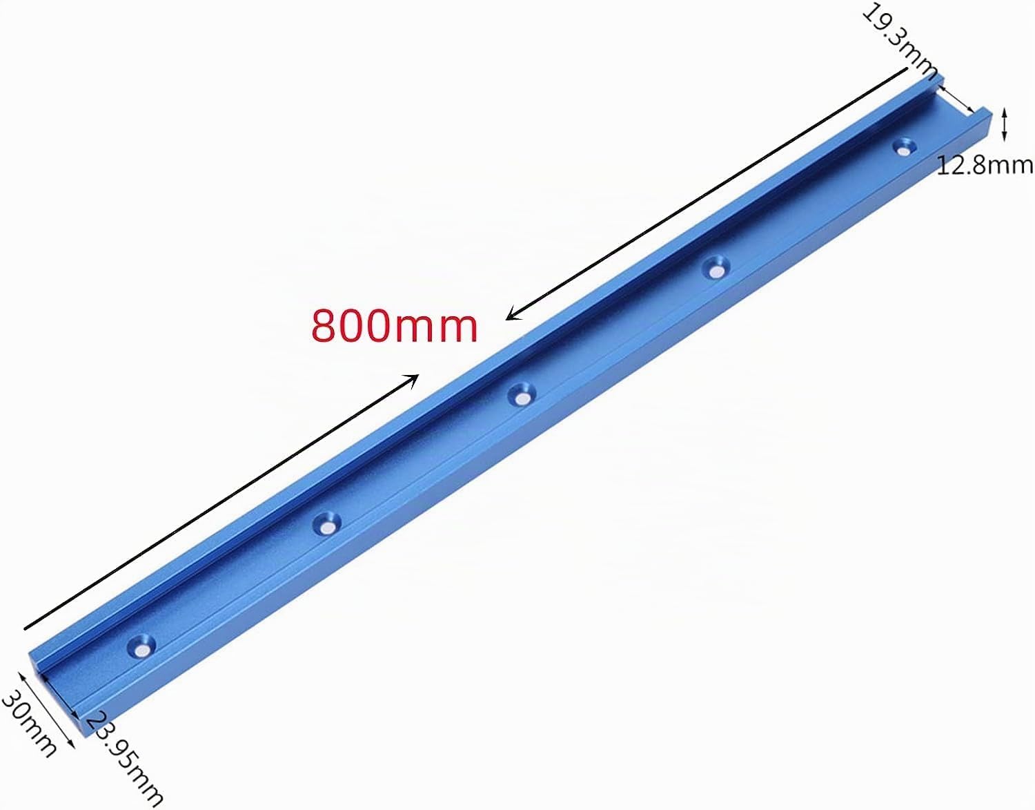 Lot de 2 gabarits à onglets en aluminium bleu rainure en T résistant à l'usure pour le travail du bois 800 1000 1220 mm