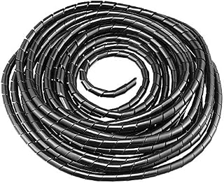 GTIWUNG 9M 29.5Ft Cable Tidy Wrap Cable Management System Cutable Flexible Cable Tidy Tube Spiral Cable Tidy Sleeves 10mm/0.39'' for TV Wire Computer Cable on Home or Office, Black