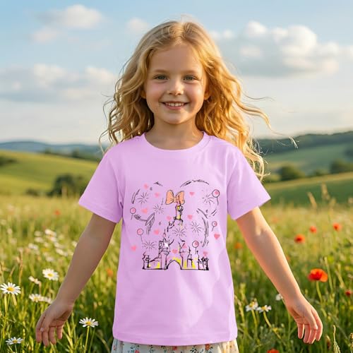Image of GLIGLITTR Magic Shirt for Toddler Baby Girls Magical Kingdom Tshirt Cute Castle Outfit Holiday Family Vacation Summer Tee Top
