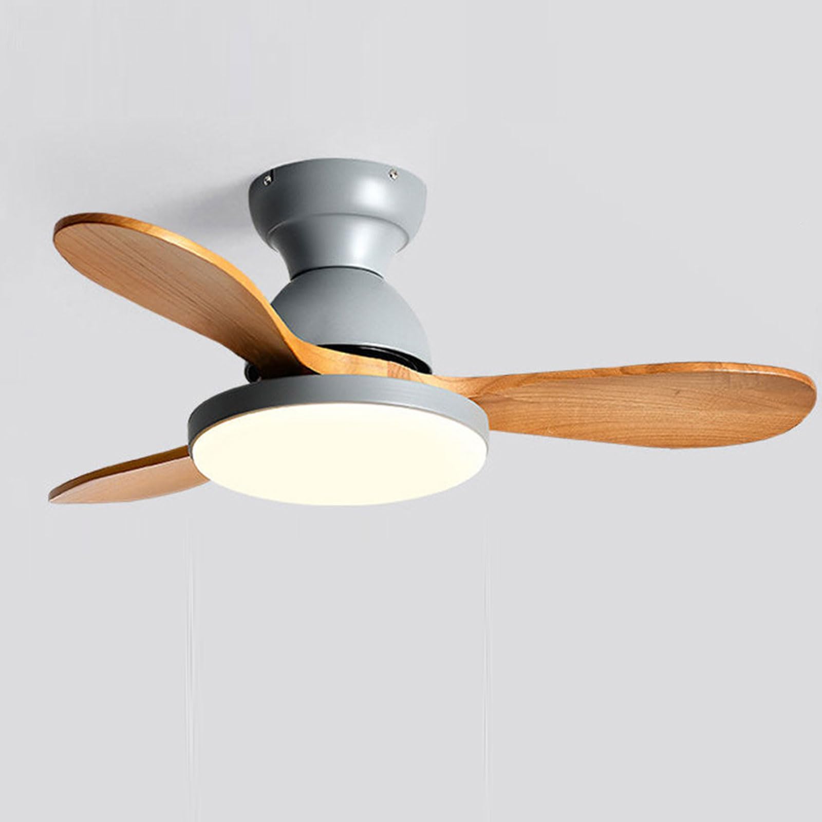 KXEcoLife Remote Mute Ceiling Fan Light 3 Speeds Timing with 60W LED Lights Lighting Modern Wood Blades for Dining Room Study Bedroom Living