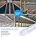 R17d Rotatable HO base V shaped 65W 8 Foot Led Lulbs Double Row,Need Bypass Ballast,Replace 150W Fluorescent Shop Lights Dual-Ended Power, Cold White 6000K,clear Cover, AC 90-277V Pack of 12