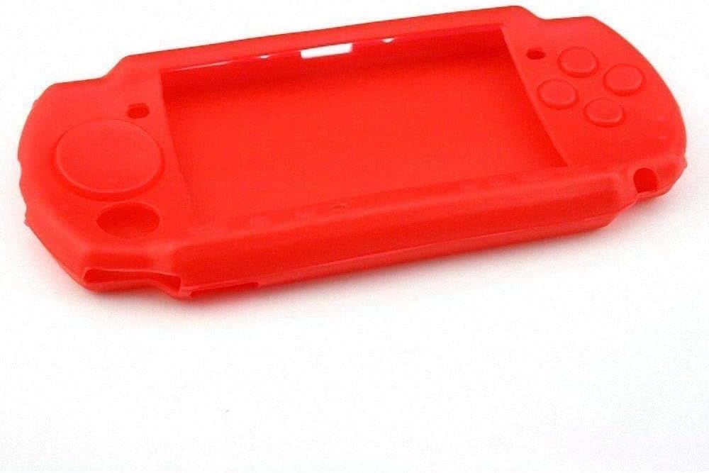 Replacement Rubber Protective Case Cover Silicone Skin for PSP 2000 3000 (Red)