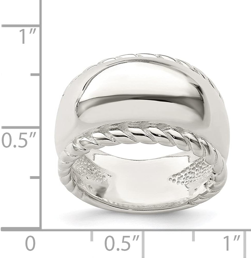 925 Sterling Silver Twisted Dome Stacked Ring