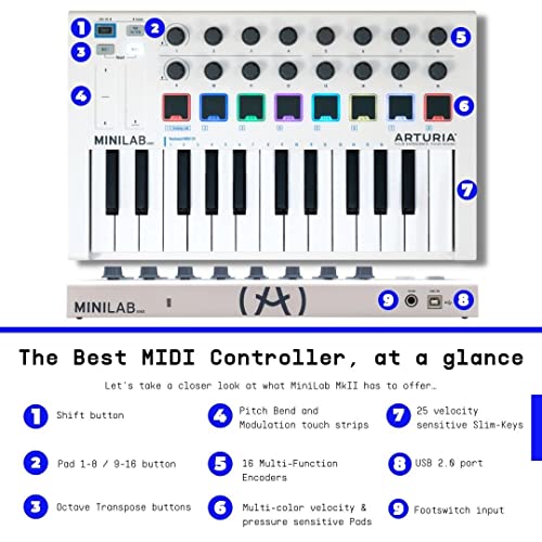 Arturia Clavier contrôleur MiniLab MkII – 25. Promotion spéciale d’une durée limitée. Comprend Mini V, Stage 73 V et Rev… - Les Beatles, Paul McCartney, John Lennon, RIngo Starr, George Harrison Arturia Clavier contrôleur MiniLab MkII - 25. Promotion spéciale d'une durée limitée. Comprend Mini V, Stage 73 V et Rev… – Image 4