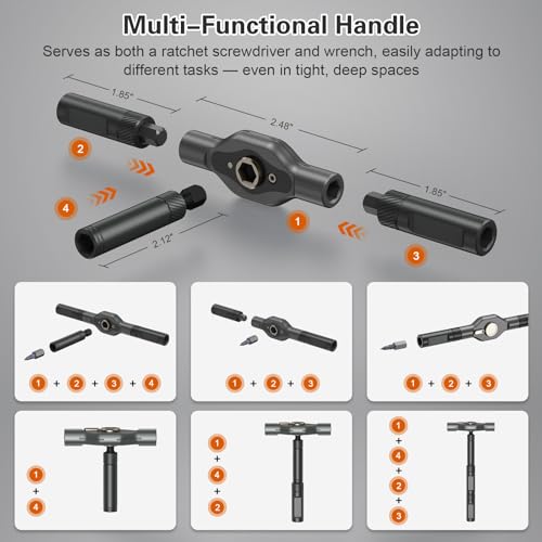Bomivoi 34 in 1 Magnetic Screwdriver Set, DIY Ratchet Screwdriver Set, Multi Bit Magnetic Drive Sets with Ratcheting Handle, Handy Repair Tool Kit for Electronics, Bike, Furniture, DIY, Computer by Bomivoi - Image 3